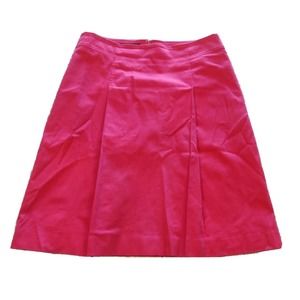 Talbots Knee Length Skirt Women's Size 4 Pencil Pleats Red.